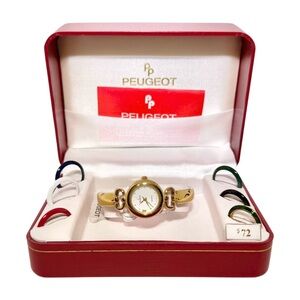 Peugeot Gold Watch with Interchangeable Bands